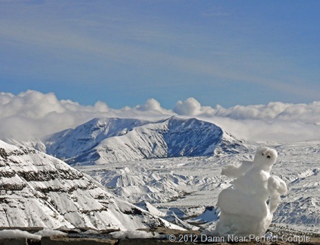 Mt St Helens with Snowman