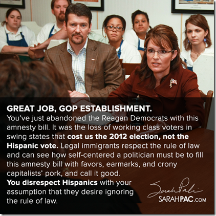 Sarah... Great Job, GOP Establishment