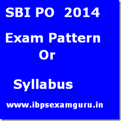 SBI PO Exam Pattern- PO Syllabus 2014 SBI PO Exam Pattern- PO Syllabus 2014