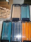 A selection of our candles, from Colonial Candle. They also have an amazing color selection.