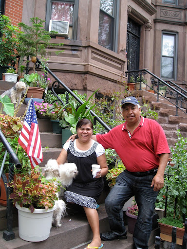 This rightfully proud couple had one of the prettiest gardens on the block. They were happy to talk about their garden with us, so I'm sure they will be a driving force in making this block even greener in the coming years.
