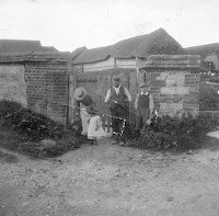 Outside Middle Farm before the fire. Now "Corderoys".