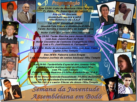 Cartaz Semana da Juventude Assembleiana em Bodó Cartaz Semana da Juventude Assembleiana em Bodó