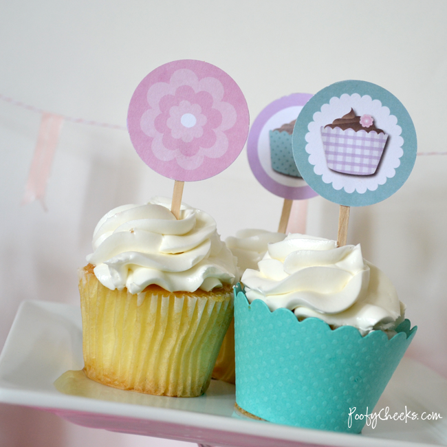 Free Cupcake Party Printables by Poofy Cheeks