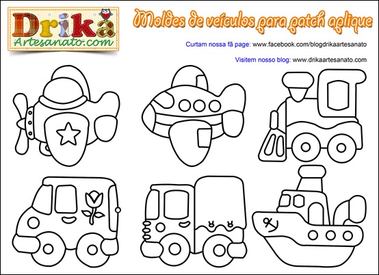 Patchwork Moldes veículos para patch aplique