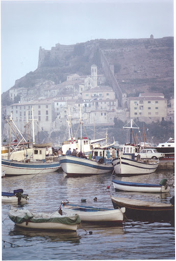 August 1967. La Rocca Spagnola, the fortress on the hill in the distance, was built by Philip II of Spain in the 16th century. August 1967. La Rocca Spagnola, the fortress on the hill in the distance, was built by Philip II of Spain in the 16th century.