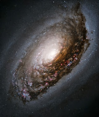 An Abrasive Collision Gives One Galaxy a "Black Eye" An Abrasive Collision Gives One Galaxy a "Black Eye"