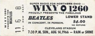 Beatles Ticket Cleveland