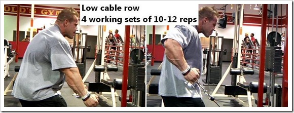 Jay Cutler back workout - Low cable row