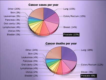 Cancer cases & death per year-prostate