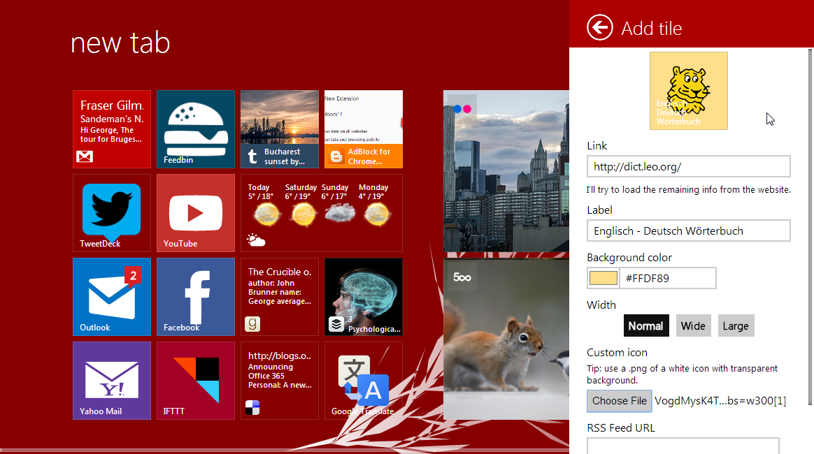 Chrome new metroTab Add Tile Chrome new metroTab Add Tile