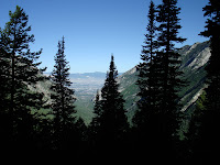 View down Little Cottonwood Canyon from the Red Pine Lake trail