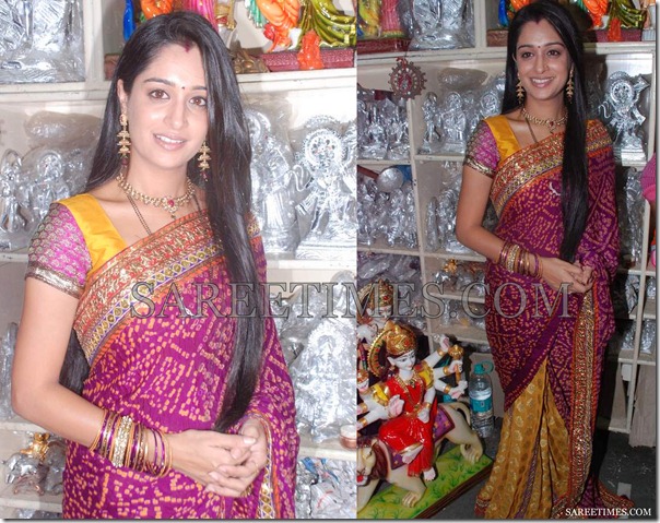 Purple_Yellow_Half_And_Half_Saree