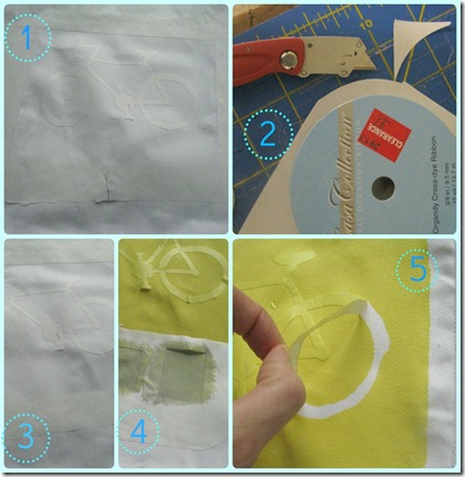 negative stenciling with freezer paper five step instructions
