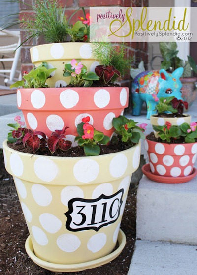 polka dot planters tutorial