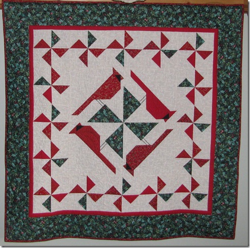 Christmas cardinals quilt