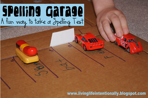 Spelling Games - practice spelling words with hot wheel cars