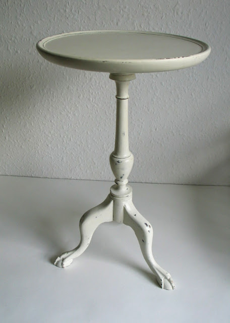 Handpainted in 'old white' chalk paint, beeswaxed and distressed for a 'shabby chic' look, H 49.5 x W 29.5cm , £70