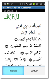 menu al-Ma'thurat versi 1.8 menu al-Ma'thurat versi 1.8