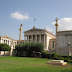 At Panepistimiou Street, the Academy of Athens.