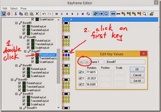 Click on a key to edit the key values Click on a key to edit the key values