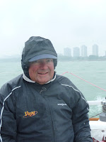Sheldon Clarke Regatta 2010 / Sheldon Clarke 2010: Rainy and windy ride to SA3.  Ron on Vayu.