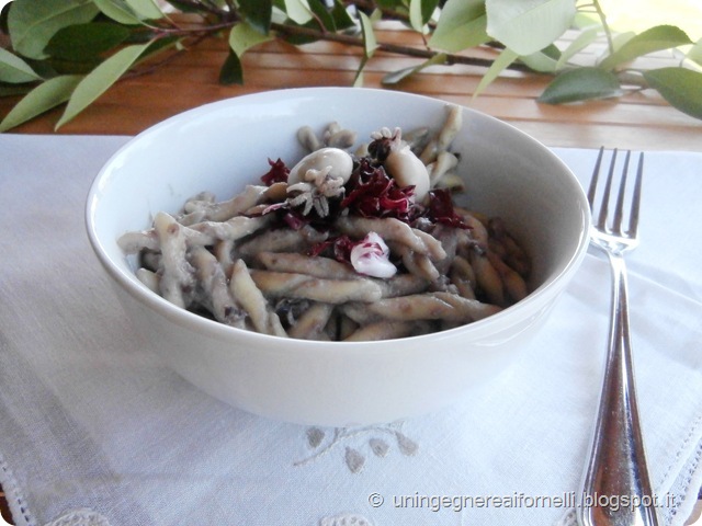 pasta strozzapreti radicchio seppioline ricotta