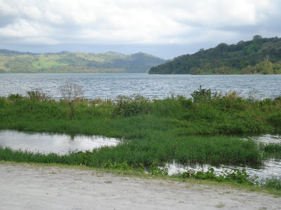 At this portion of our drive from Monteverde Rainforest to Volcano Arenal, our tour van stopped and dropped us off at Lake Arenal for the ferry ride across the lake.  It's HUGE.  I thought it would be 5 minutes or so, but it was about 20!  Also, if you squinted, you could pretend it was Sennebec Lake in Union.