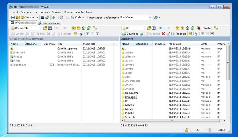 WinSCP file Linux, in Windows 