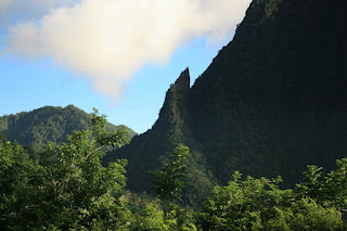 We debated hiking up one of the pitons, but it was rated a 9.5 climb, not something for a honeymoon trip.