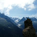 La Mer de Glace. au fond � droite le Mont-Blanc
