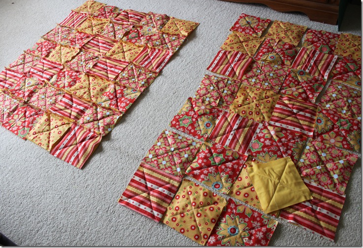 Rag Quilt Yellow and Red 004 Rag Quilt Yellow and Red 004