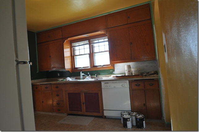 Painting kitchen cabinets Before and After