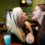 sword fight at boston pizza in Toronto, Canada 