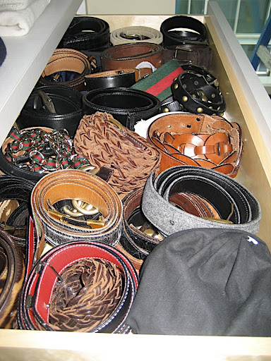 Simply rolled up and tucked into a drawer.