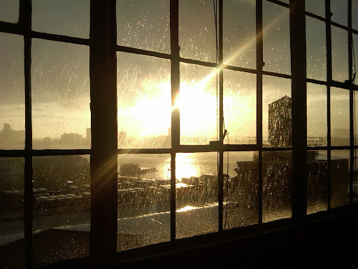 There was a sun shower over the Hudson River. We had a great view from the photo studio.