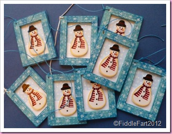 Framed Snowman Tags