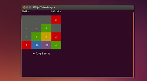 2048.c nel terminale di Ubuntu Linux