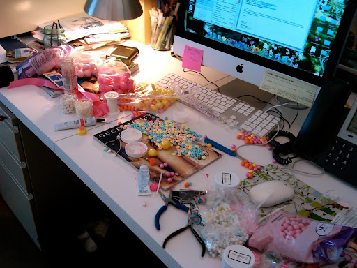 My disaster-zone desk during candy experimentation. My disaster-zone desk during candy experimentation.