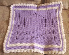 Blanket preemie lavender and white
