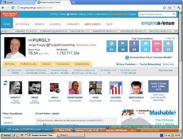 Empire Avenu meus ultimos resultados Empire Avenu meus ultimos resultados