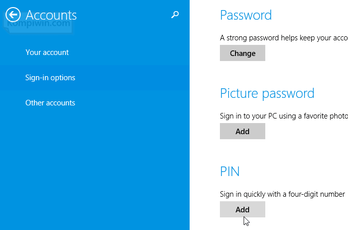 cara melindungi password dengan membuat nomor pin saat booting signin 002