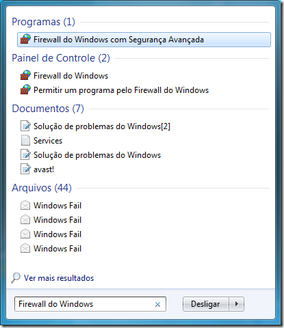 Abra o Menu Iniciar e digite na caixa de pesquisa “Firewall do Windows“, depois clique na opção Permitir um programa pelo Firewall do Windows