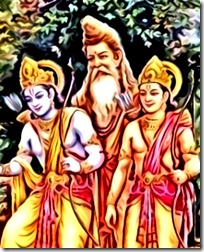 Lakshmana and Rama with Vishvamitra