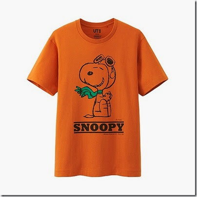 UNIQLO Man Peanuts Graphic Short Sleeve T-shirt Orange