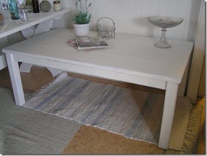 HIMLARUM - möbler shabby chic : Rustikt soffbord shabby chic med “plankor”