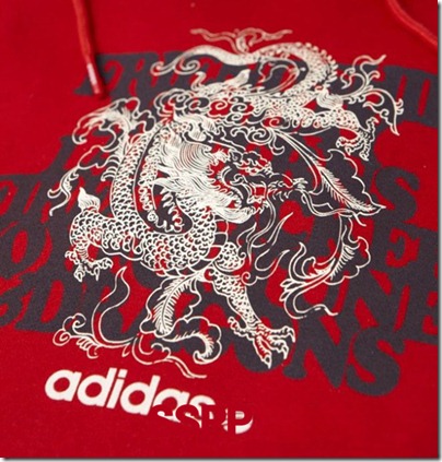 adidas NEO Label dragon red hoodies