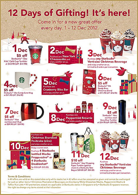 Starbucks Offers 2012 1 for 1 Christmas beverage Toffee Nut Latte, Peppermint Mocha, Cranberry White Chocolate Mocha – hot, iced or Frappuccino.jpg tumbler sweet treats deals