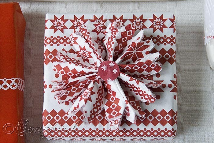 Songbird Christmas White Red Gift Wrapping 9