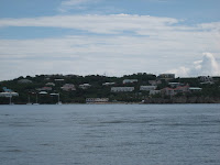 Secret Harbour Resort (our hotel) from the deck of ADVENTURER